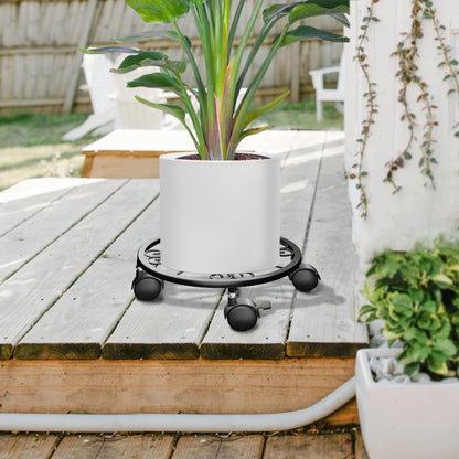 Chinpakden Plant Caddy with Wheels - 10.24" Plant Stand with Wheels, 360° Lockable Plant Rollers Plant Dolly, Plant Tray with Casters for Indoor and Outdoor.