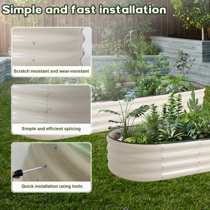 ToBoom Galvanized Raised Garden Bed Kit Outdoor Metal Garden Planter Box for Backyard Gardening, Planting Vegetables, and Patio (94.4"x23.6"x11.8")
