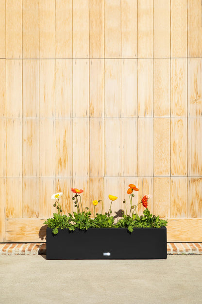Veradek Block Series Window Box Planter - Rectangular Flower Pot for Indoor or Outdoor Window Sill/Balcony | All-Weather Use with Drainage Holes | Modern Décor for Succulents, Herbs, Small Plants