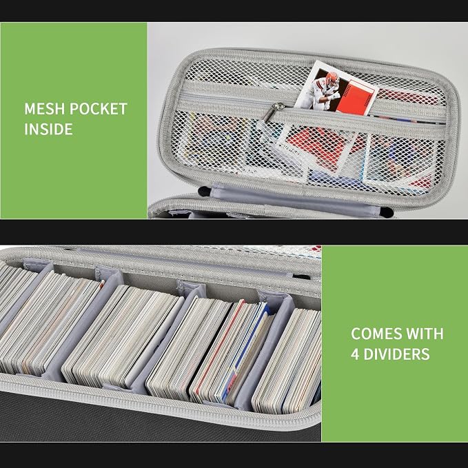 ALKOO Premium 900+ Trading Card Carrying Case - Hard Shell TCG Travel Storage Bag with Dividers & Shoulder Strap - Holds 900+ Sleeved Cards or Deck Boxes - Compatible with MTG & Sports Cards
