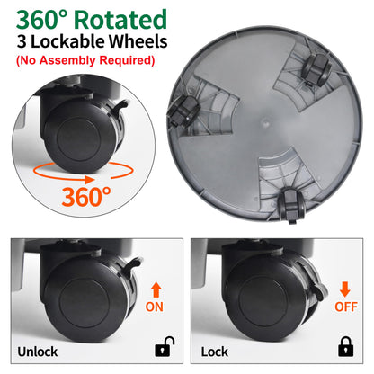 ORIMERC 3 Pack Plant Caddy with Wheels Heavy Duty 12 inch Plant Saucer Self-watering Design, Movable Wheeled Round Planter Stand Coaster Trolley, Flower Pot Dolly Rack Tray on Rolling Caster Roller Indoor Outdoor