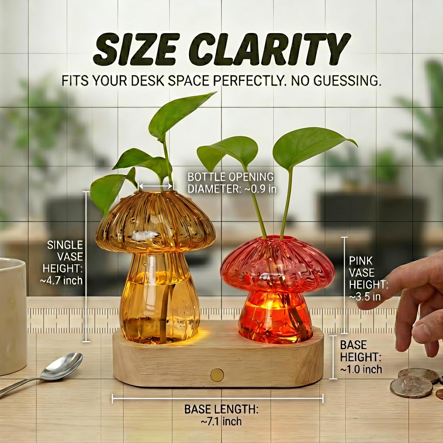 Propagation Vase with Light，Plant Propagation with Stepless Dimming Function for Home Office Night Decor,Led Hydroponic Plant Jars Valentines Day Gifts for Mom Women Plant Lovers