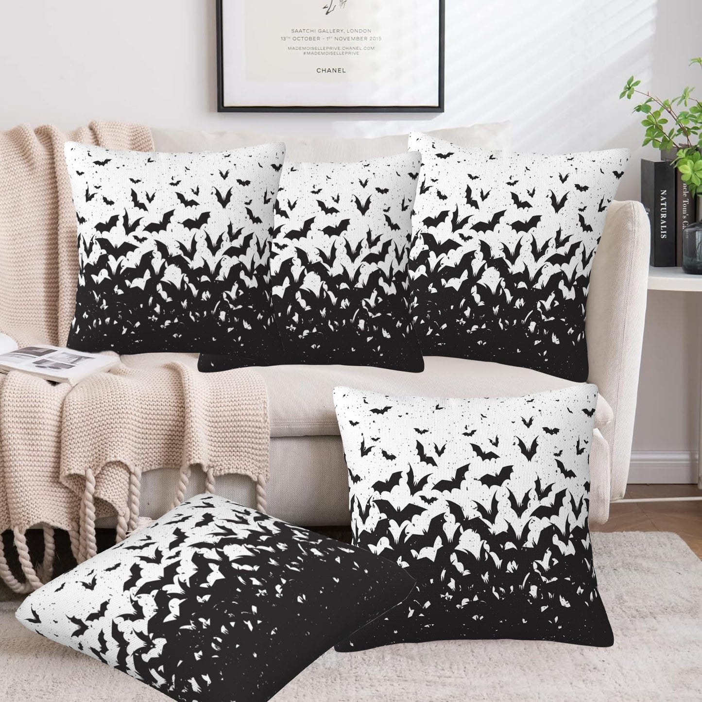 Naqiuli Throw Pillow Covers Small Scattered Flower Pillow Covers 16x16 Inch Set of 2 Throw Pillows Decorative Pillow Cases Cushion Covers for Bedroom Livingroom Sofa Farm House