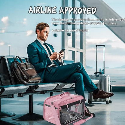 Bird Carrier Airline Approved, Bird Travel Cage with Indestructible Stainless Steel Mesh, Bird Travel Bag Lightweight and Portable with Water Bottle and Bowl