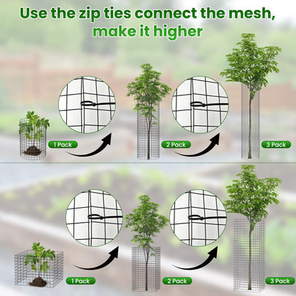 Nexum 45Pcs Plant Protectors from Animals – 16" x 12" Metal Tree Trunk Guards, Garden Plant Cloches & Expandable Plant Cages to Protect from Deer, Rabbits & Lawn