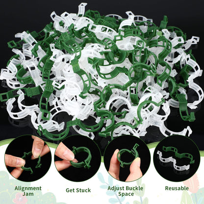 Vesici 1200 Pcs Plant Support Clips Tomato Vine Clips Grape Vine Garden Clips for Climbing Trellis Flower Crop Orchid Vegetable to Grow Upright and Make Healthier, Green and White