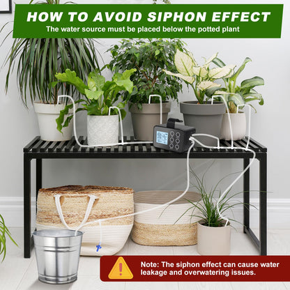 Automatic Plant Waterer Indoor: Drip Irrigation System with Large Display, Easy Programming, Vacation Plant Watering Devices for 15 Potted Plants, New Upgraded Christmas Tree Watering System
