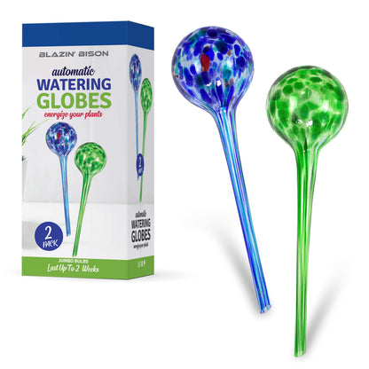 Blazin Automatic Irrigation Drippers Extra Large | Watering Globes for Indoor Plants | House Plant Water Bulb | Up to Two Weeks 2pc Set (Jumbo)