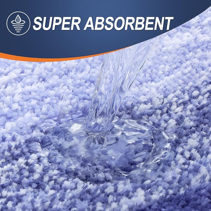 OLANLY Small Bathroom Rugs Mat 24x16, Extra Soft Absorbent Microfiber Bath Rugs, Rubber Backing, Quick Dry, Washable Bath Mats for Bathroom Floor, Tub and Shower, Home Decor Accessories, Blue-Violet