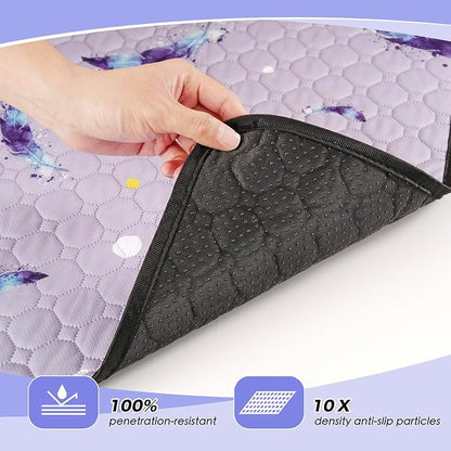 WanpeeGoo Washable Pee Pads for Dogs, 1 Pack Reusable Puppy Pads, Super Absorbent & Leakproof Dog Pads, Anti-Slip Dog Pee Pads for Puppy Training & Incontinence, Leaf Pattern, 63"x63"