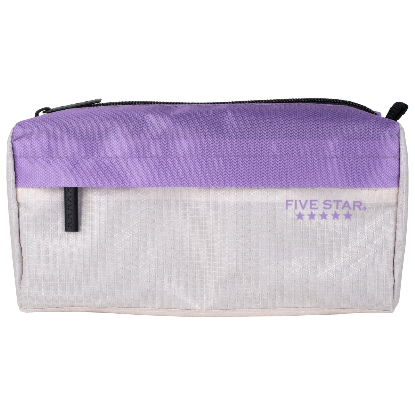 Five Star Pencil Pouch 9-Pocket Zipper Storage Organizer Case for Office Supplies Earbuds Chargers Cables Makeup, Tan/Purple (505600E)