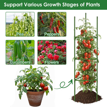 CEWOR Tomato Cage - 6 Pack Tomato Cages for Garden, 51.2inch Tall Tomato Trellis Triangle Stakes for Climbing Plants Outdoor, Plant Cages Structure for Pots, Raised Garden Bed, Vegetables