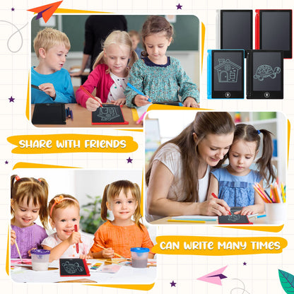 Nezyo 16 Pack 4.5 Inch Mini LCD Writing Tablet for Kids Electronic Doodle Board Bulk Erasable Drawing Tablet Reusable Writing Pad for Girls Boys Party Favor Goodie Bag Classroom Gifts(Mix Colors)