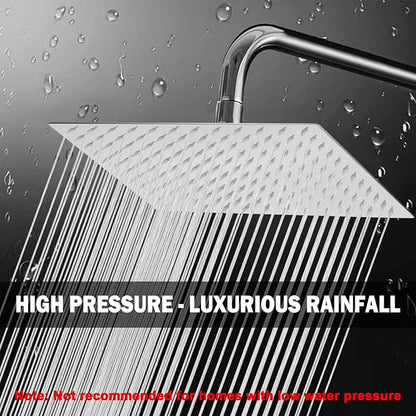 NearMoon Rain Shower Head, High Flow Stainless Steel Rainfall Shower, High Pressure Design, Awesome Shower Experience Even At Low Water Flow (12 Inch Rectangle, Chrome Finish)