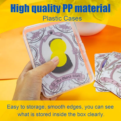 JINUPHION 4 Pcs Playing Card Case, for Go Fish/Old Maid/Oracle Card/Other Larger Than Standard Size Cards, Plastic Clear Card Deck Box Storage, 4 1/2" × 3 1/4" × 1 1/8" (NO Cards)