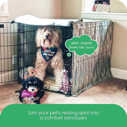 Molly Mutt I Don't Like Mondays Dog Crate Cover, 100% Cotton Canvas Cover with 2 Roll-Up Panels, Ideal for Dog or Cat Crate, Durable, Washable, and Free of Harmful Chemicals, 42" x 28" x 31"
