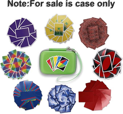 Leayjeen Cards Case Compatible with Skip BO/UNO/Pokemon/Phase 10 Card Game,Fits Up to 108 Cards,Carrying Storage Bag for Travel-Green(Case Only)