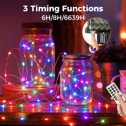 btfarm Fairy Lights 66FT 200 LED Waterproof Multicolor String Lights with Remote and Timer, Model TL04-2ARM