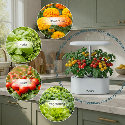 Nouri Hydroponics Growing System, 5 pod APP Smart Indoor Herb Garden Kit with LED Grow Lights, Hydroponic Herb Garden Indoor for Plant Lovers, Gardeners, Kitchen, Basil Seeds Included