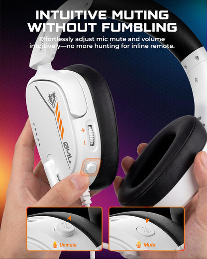 NUBWO HG04L Gaming Headset for PS5/PS4, Xbox Series X|S/Xbox One, Switch – 250g Lightweight, Clear Unidirectional Mic, Soft Memory Earmuffs, 3.5mm Jack for Gaming & Work