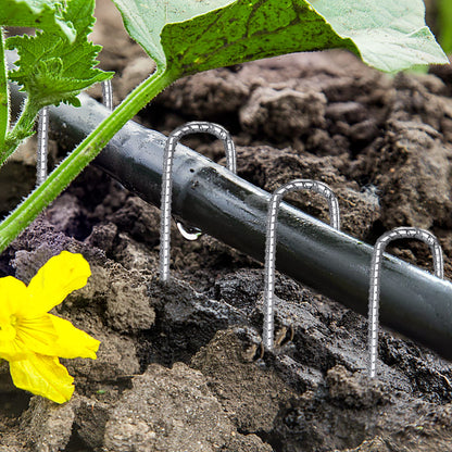 Rebar Stakes 12 Inch, Tent Stakes Heavy Duty Galvanized J Shaped 50 Pack Landscape Fabric Staples for Garden Weed Barrier Fabric Dog Fence Inflatable Camping Tents Artificial Turf