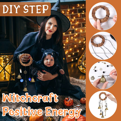 62 Pcs Witch Bells DIY Kit for Door Knob for Protection Witch Bell Witchy Decor Hanging Witchcraft Decorations Witches Wind Chimes Decor