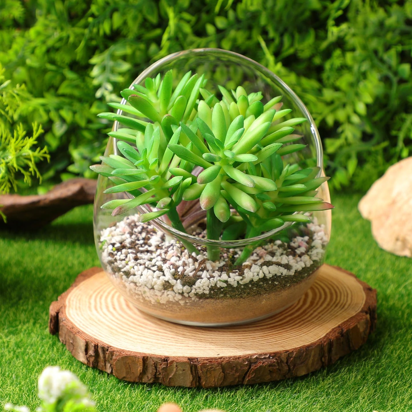 1pc Bottle Ornament Lifelike Landscape Glass Terrarium for Home Use for Moss and Decorative Plants