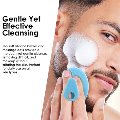 INNERNEED Super Soft Silicone Face Cleanser and Massager Brush Manual Facial Cleansing Scrubber Handheld Wash Pad for Sensitive, Delicate, Dry Skin (Pack of 4)