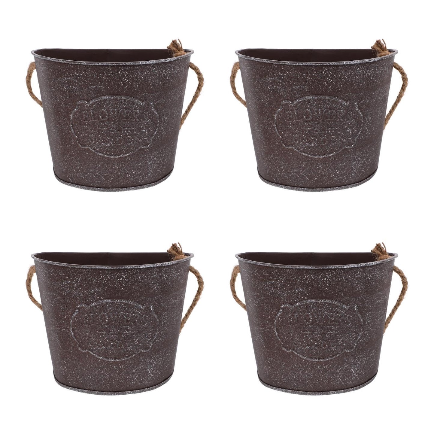 GANAZONO Wall Hanging Flowerpot 4-Pack 6.69X5.51X12.59In Iron Art Planters with Lanyard Wall-Mounted Plant Holders for Indoor Outdoor Succulents Mini Plants