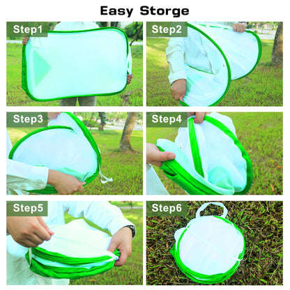 Mesh Plant Tent Enclosure, Pop-Up Cage Plant Cover, Outdoor Garden Protection Guard for Pests, Bird, Pest (16 x 16 x 24 Inches)