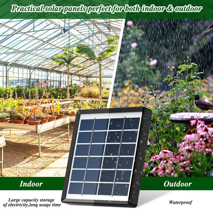 Anseto Solar Drip Irrigation System, Automatic Watering Kit with Split Design & Anti-Siphon Valve, 12 Modes Garden Irrigation System with 49ft Hose for 15 Potted Plants, Patio, Balcony & Greenhouse