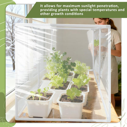 U0U Mini Greenhouse for Indoor Plants,Portable Small Greenhouse with Plastic Film,Indoor Greenhouses for Small Plant Seed Starter Tray, Sprouting