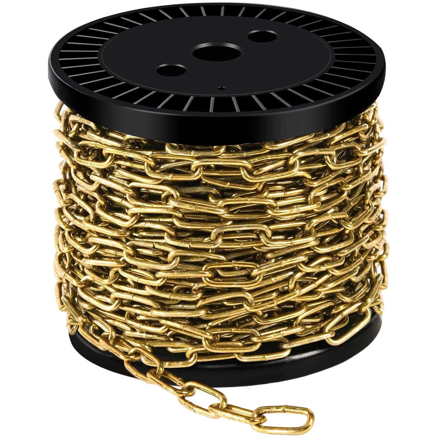 50 ft 1/12" Metal Hanging Chains Gold Bronze Decorative Chain Fixture Chain Brass Chains for Hanging Light Fixture, Chandelier, Flowerpots (2mm 50ft)