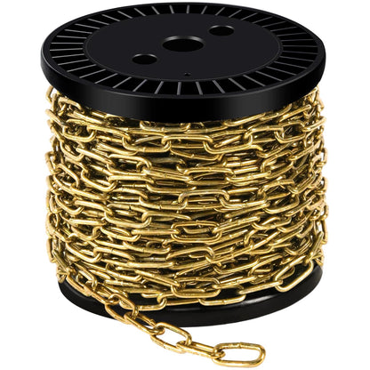 50 ft 1/12" Metal Hanging Chains Gold Bronze Decorative Chain Fixture Chain Brass Chains for Hanging Light Fixture, Chandelier, Flowerpots (2mm 50ft)