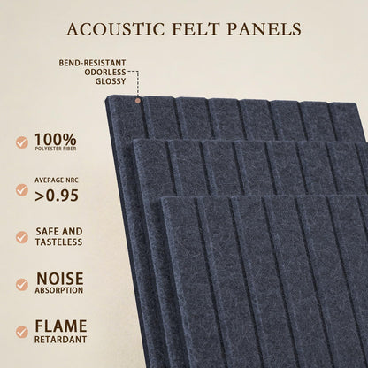 JBER Large Felt Bulletin Board 36" x 24" - 6 Pack Felt Wall Tiles, Cork Board Alternative to Use in Office & Home Decor, Classroom Decor, Vision Board to Display Your Photos(Starlight Blue)