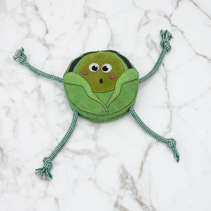 Fuzzl Eco Leather Super Sprout Natural and Tough Dog Toys - Long Lasting Chew Toys for Aggressive Chewers - Strong Dog Toy for Dogs and Puppy