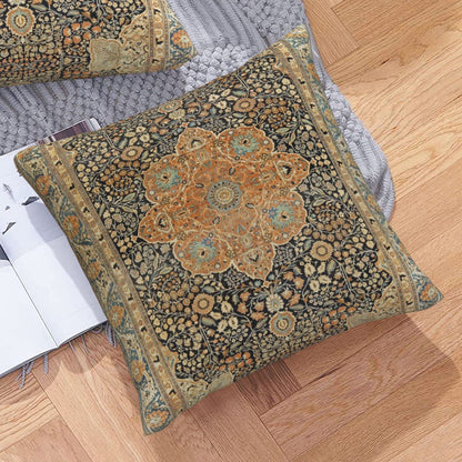 17th Century Turkish Carpet Print Throw Pillow Covers Modern Pillow Cushion Cases, Decorative Square Pillowcases for Sofa Couch Bedroom Living Room Car 20"X20"