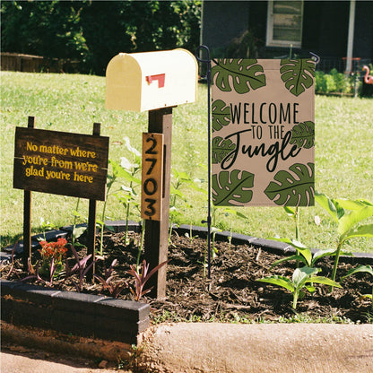 WutePade Welcome to the Jungle Fall Mini Garden Flags for Outside Farmhouse, Christmas Front Yard Decor - 12" x 18" Double Sided Holiday Outdoor Decor