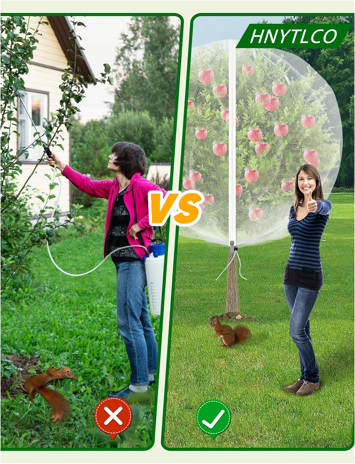 Large Fruit Trees Netting Cicadas - 2Pcs 8X5.3FT with Zipper and Drawstring,Bird Mesh Covers for Blueberry Bushes,Garden Apple Pear Peach Orange Tree Fruit Tomato Bug Plant Protection (2, 8X5.3 FT)