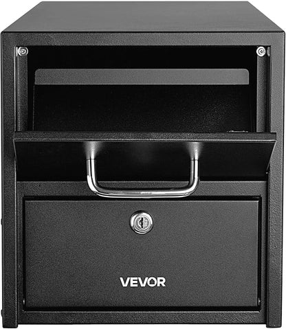 VEVOR Post Mount Mailbox, Anti-Pry & Anti-Theft Mailboxes for Outside, Heavy Duty Lockable Mail Box with Magnetic Door, Weather-Resistant Metal Post Box for House Outside 21.06 x 10.63 x 11.22 in