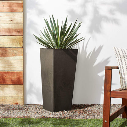 Arcadia Garden Products PSW FS32DC Contempo Tall Square Planter, 13 by 13 by 28-Inch, Dark Charcoal