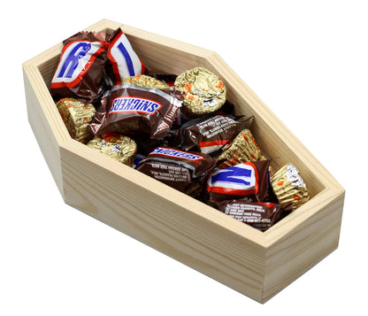 Creative Hobbies Pack of 3 of Unfinished Wood Coffin Trays - 8 Inch Coffin Shaped Serving Tray Box, Ready to Paint, Great for Candy, Keys, Candles - Perfect Halloween Craft for Kids