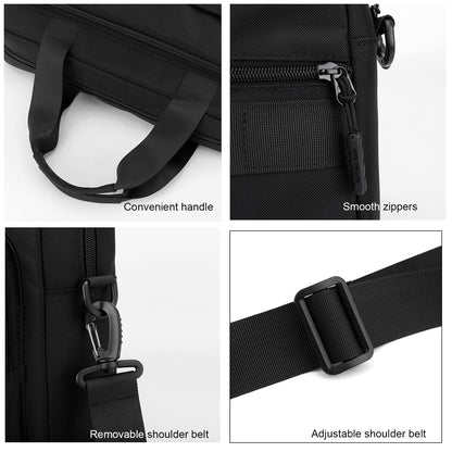 natyrlpog Laptop Bag 14 Inch Briefcase for Men Women Waterproof Nylon Lightweight, Shoulder Messenger Handbag for Business Office Work Travel College Black