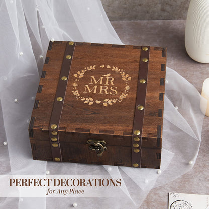 AW BRIDAL Bridal Shower Gifts Mr and Mrs Wedding Keepsake Box for Couples, Wooden Memory Boxes with Lids, Wedding Gifts for Couples 2026, Bachelorette Party Engagement Gift for Newlyweds