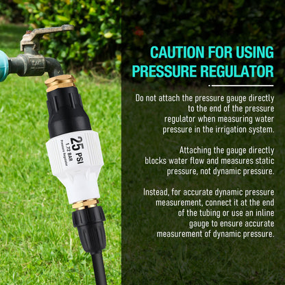 Aurelema 2 Pack 25 PSI Drip Irrigation Pressure Regulator Kit With Water Backflow Preventer for 3/4'' Garden/Faucet Hose Thread and 1/2'' Tubing Adapter, Complete System