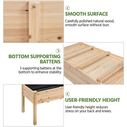 Yaheetech 1pc Raised Garden Bed 48x24x30in Elevated Wooden Horticulture Planter Box with Legs Standing Growing Bed for Gardening/Backyard/Patio/Balcony