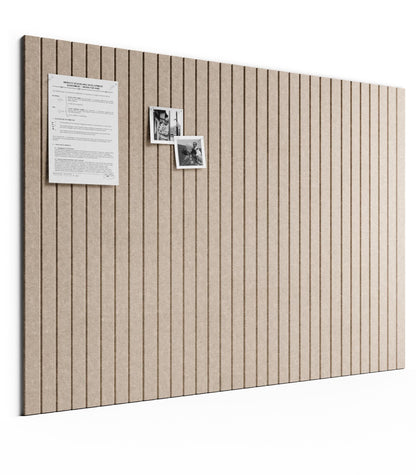 Bumusty Large Cork Board Alternative-48 x 36" Felt Bulletin Board Tiles, with 30 Pushpins, 70 Adhesive Tabs, Fine-Stripe 12-Pack, Cork Boards for Office Push Pin Board Felt Board-Taupe