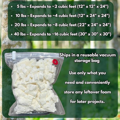 eConsumersUSA Organic Shredded Latex Foam 5lbs, 10lbs, 20lbs, 40lbs Made in USA 10 Pounds