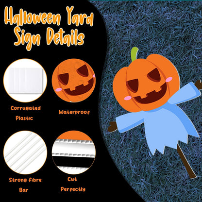 Halloween Yard Signs Cute Halloween Garden Stake Halloween Ghost Witch Scarecrow Yard Stakes Halloween Garden Stake Decorations for Lawn Decorations Outdoor Garden Home Party Decor