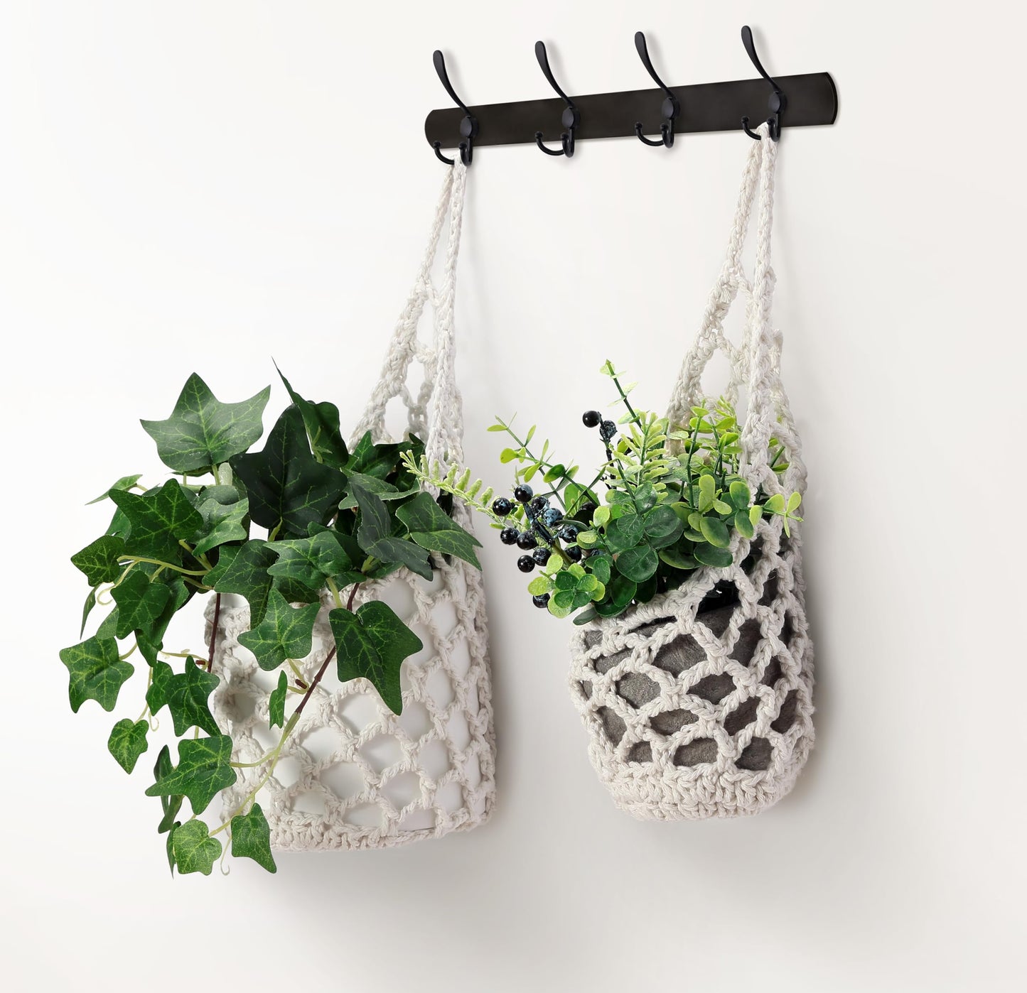 Shineloha 4 Packs Hanging Planters for Indoor Plants, Wall Plant Holder | Plant Hanger Indoor, Wall Planters for Indoor Plants, Hanging Plant (4PK, 2 Large + 2 Small)